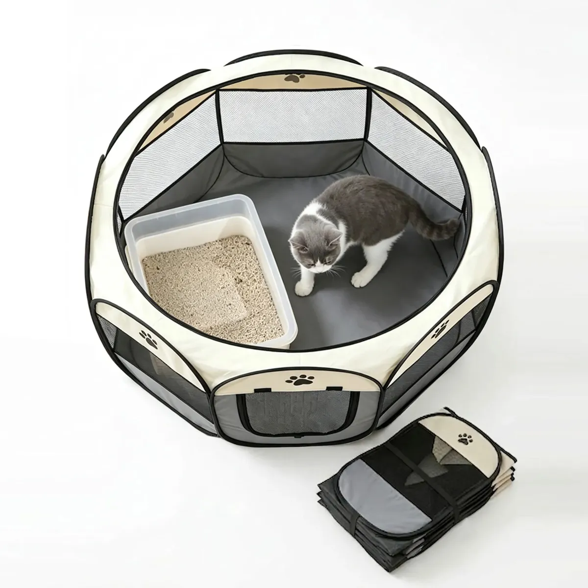 Cercado Portátil Pet Chiqueirinho Dobrável Cachorro Gato Grande G Tenda Oxford